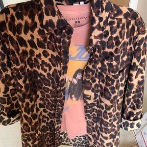 Corduroy leopard tunic